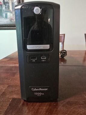 CyberPower 1500VA AVR UPS with USB & USB-C Ports - Black